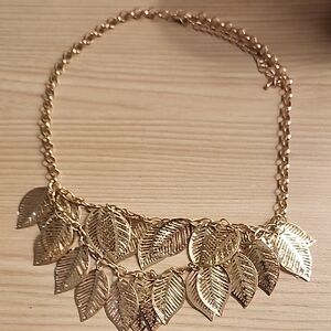 Antique Gold Leaf Necklace